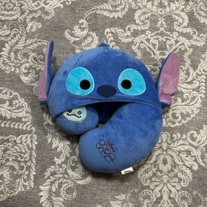 Disney Lilo & Stitch Figural Weighted Neck Pillow Blue 3D Ears Kids Travel